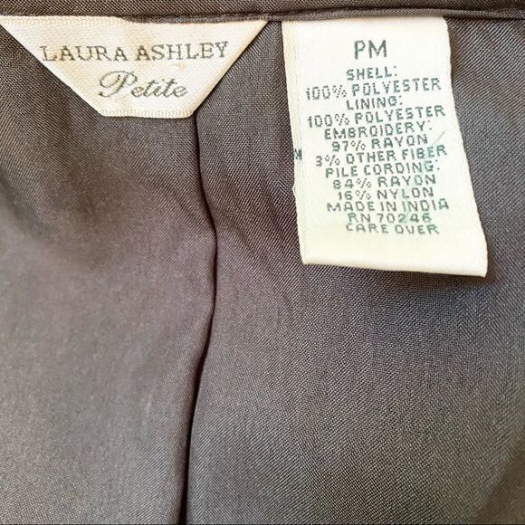 Vintage Laura Ashley Patchwork Embroidered Jacket w/ Beads Orange Tan Brown - Picture 5 of 6